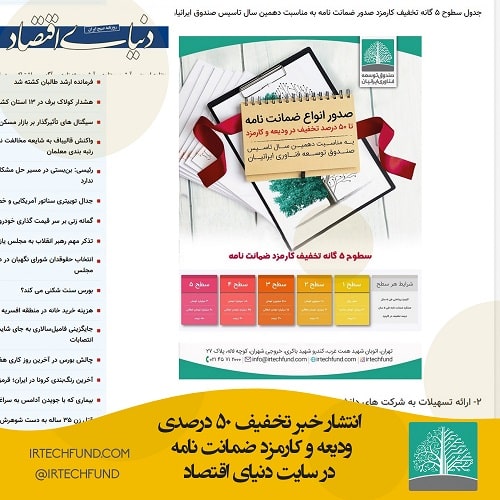 صدور انواع ضمانت نامه توسط صندوق توسعه فناوری ایرانیان