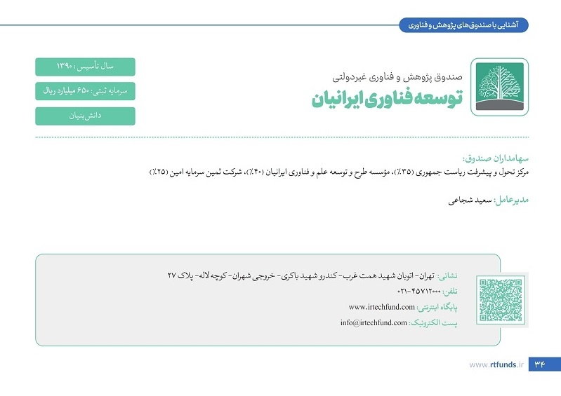 معرفی صندوق توسعه فناوری ایرانیان در کتابچه صندوق های پژوهش و فناوری